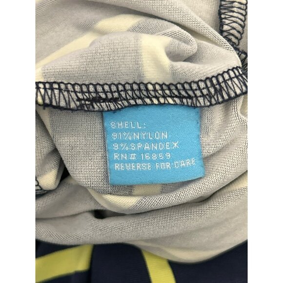 J McLaughlin Catalina Cloth Lynn Henley Dress Navy Citrus Blazer Stripe Medium - Picture 5 of 6